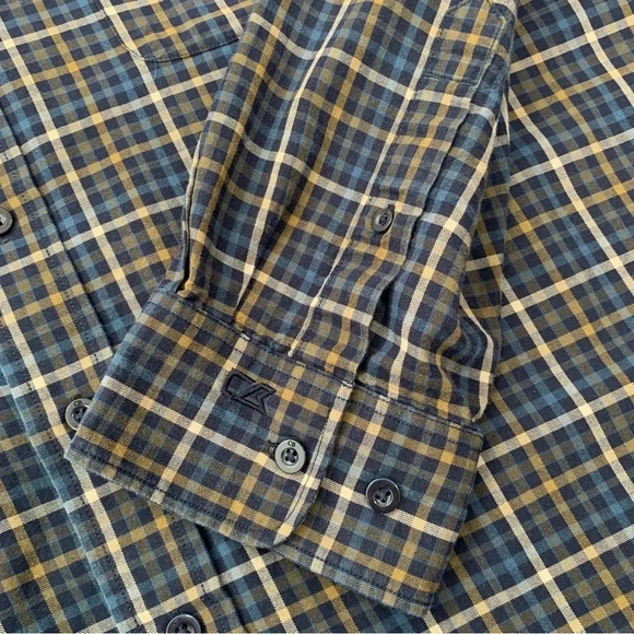 Cutter Buck Long Sleeve Shirt Men Size 4XB  Blue Plaid 100% Cotton Casual Work - Picture 4 of 11
